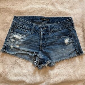 Abercrombie & Fitch Frayed Blue Jean Shorts